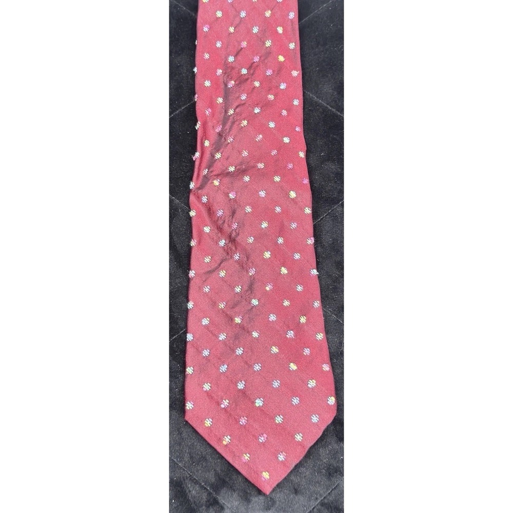 Caravaggio Men's Vintage Neck Tie Maroon All Over Print